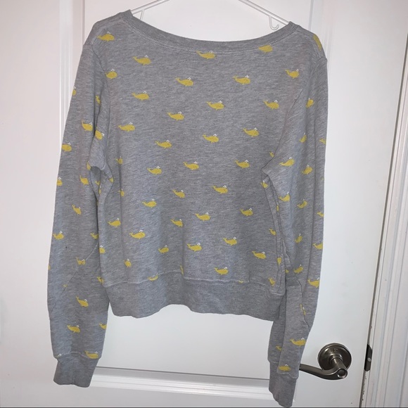WildFox Whale Crewneck Sweatshirt Sweater Gray Yellow Size Small - Picture 7 of 8